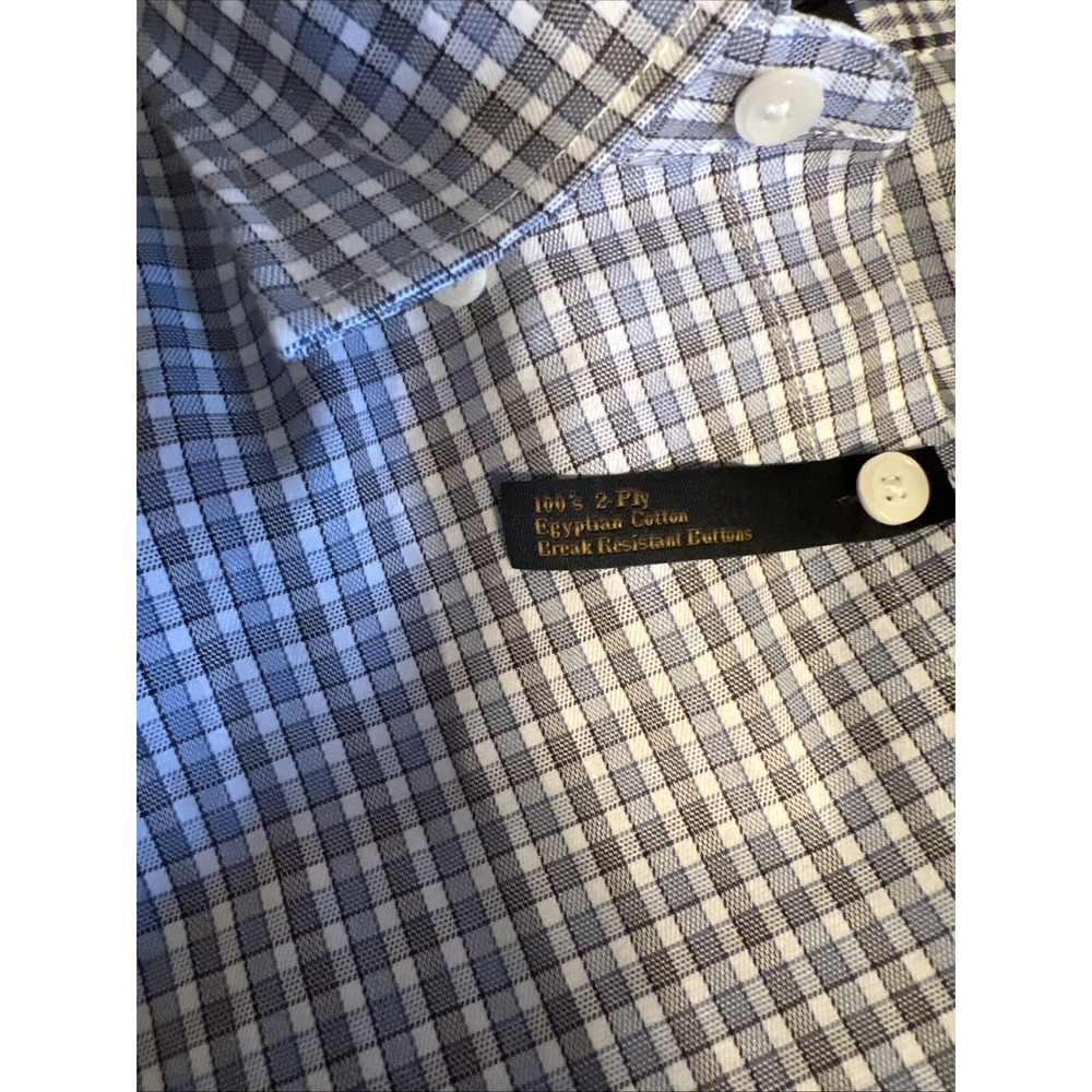 Jos. A. Bank Reserve 100% Egyptian Cotton Tailored Fit Dress Shirt Men Sz L 17 - Picture 10 of 11